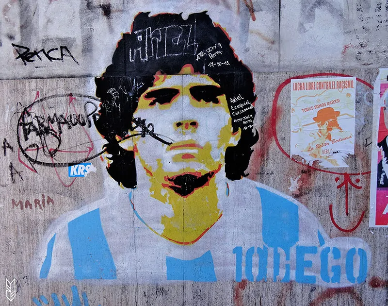 Maradona sur les murs d'Argentine