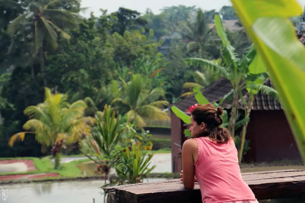 mangeren ayant vue sur les rizières - Bali