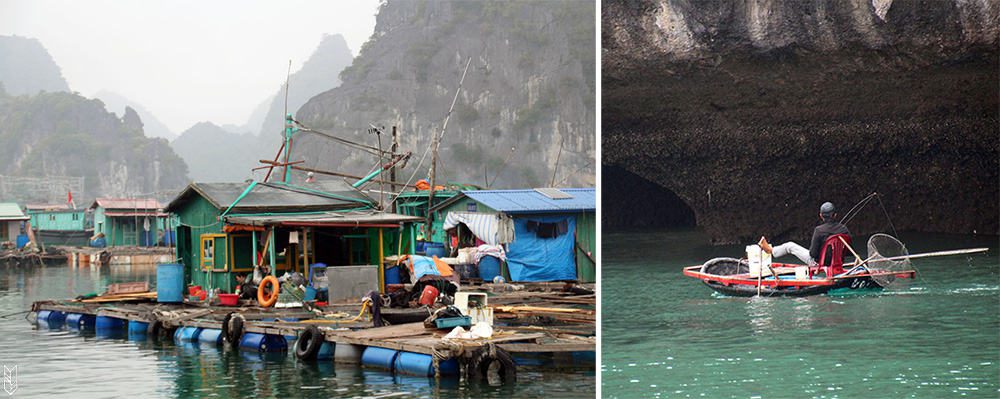 la vie des pêcheurs sur la Baie d'Halong